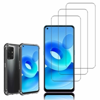 Oppo A95 5G 6.43": Coque Silicone TPU Souple anti-choc ultra résistant avec Coins Renforcés - TRANSPARENT + 3 Films de protection d'écran Verre Trempé