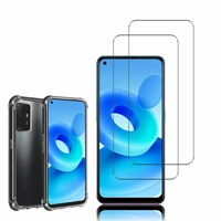 Oppo A95 5G 6.43": Coque Silicone TPU Souple anti-choc ultra résistant avec Coins Renforcés - TRANSPARENT + 2 Films de protection d'écran Verre Trempé