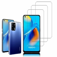 Oppo A74 4G/ Oppo F19 6.43": Etui Housse Pochette Accessoires Coque gel UltraSlim - TRANSPARENT + 3 Films de protection d'écran Verre Trempé