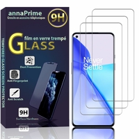 OnePlus 9R 6.55" LE2101 (non compatible OnePlus 9 Pro 6.7") [Les Dimensions EXACTES du telephone: 161 x 74.1 x 8.4 mm]: Lot / Pack de 3 Films de protection d'écran Verre Trempé