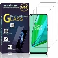 OnePlus 9 6.55" LE2110 LE2111 LE2113 LE2115 LE2117 (non compatible OnePlus 9 Pro 6.7"): Lot / Pack de 3 Films de protection d'écran Verre Trempé