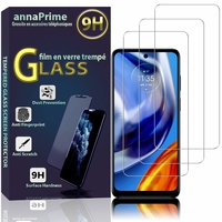 Motorola Moto E32s 6.5" [Dimensions du téléphone: 164 x 75 x 8.5 mm]: Lot / Pack de 3 Films de protection d'écran Verre Trempé