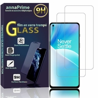 OnePlus Nord 2T 6.43" CPH2399 [Dimensions du téléphone: 159.1 x 73.2 x 8.2 mm]: Lot / Pack de 2 Films de protection d'écran Verre Trempé