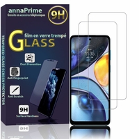 Motorola Moto G22 6.5" XT2831-3 [Dimensions du téléphone: 164 x 75 x 8.5 mm]: Lot / Pack de 2 Films de protection d'écran Verre Trempé