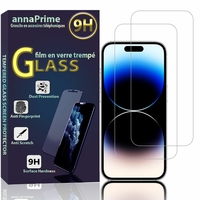 Apple iPhone 14 Pro 6.1" A2890 A2650 A2889 A2892 (non compatible avec iPhone 14/ 14 Plus/ 14 Pro Max): Lot / Pack de 2 Films de protection d'écran Verre Trempé