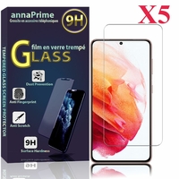 Samsung Galaxy S21 5G 6.2" SM-G991 G991B G991B/DS G991U (non compatible Galaxy S21+ 5G/ S21 Plus 5G 6.7"): Lot / Pack de 5 Films de protection d'écran Verre Trempé