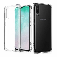 Samsung Galaxy A50 SM-A505F 6.4" [Les Dimensions EXACTES du telephone: 158.5 x 74.7 x 7.7 mm]: Coque Silicone TPU Souple anti-choc ultra résistant avec Coins Renforcés - TRANSPARENT
