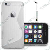 Apple iPhone 6 Plus/ 6s Plus: Accessoire Housse Etui Pochette Coque S silicone gel + mini Stylet - TRANSPARENT
