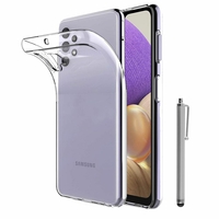 Samsung Galaxy A32 5G 6.5" SM-A326B SM-A326B/DS SM-A326BR/DS SM-A326BR SM-A326U (non compatible Galaxy A32/ A32 4G 6.4"): Coque Silicone gel UltraSlim et Ajustement parfait + Stylet - TRANSPARENT