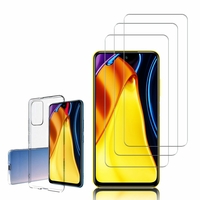 Xiaomi Poco M3 Pro 5G 6.5": Etui Housse Pochette Accessoires Coque gel UltraSlim - TRANSPARENT + 3 Films de protection d'écran Verre Trempé