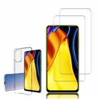 Xiaomi Poco M3 Pro 5G 6.5": Etui Housse Pochette Accessoires Coque gel UltraSlim - TRANSPARENT + 2 Films de protection d'écran Verre Trempé