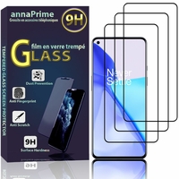 OnePlus 9R 6.55" LE2101 (non compatible OnePlus 9 Pro 6.7") [Les Dimensions EXACTES du telephone: 161 x 74.1 x 8.4 mm]: Lot / Pack de 3 Films de protection d'écran Verre Trempé