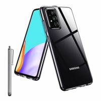 Samsung Galaxy A52S 5G 6.5" SM-A528B SM-A528B/DS [Les Dimensions EXACTES du telephone: 159.9 x 75.1 x 8.4 mm]: Coque Silicone gel UltraSlim et Ajustement parfait + Stylet - TRANSPARENT