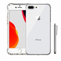 Apple iPhone 8 Plus 5.5": Coque Silicone TPU Souple anti-choc ultra résistant avec Coins Renforcés + Stylet - TRANSPARENT