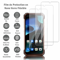 Blackview BV8800 6.58" (non compatible avec Blackview BV8000 Pro 5.0") [Dimensions du téléphone: 176.2 x 83.5 x 17.7 mm]: 3 Films Protection d'écran en Verre Nano Fléxible, Dureté 9H Inrayable Incassable Invisible Ultra Résistant