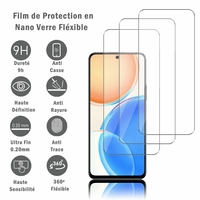 Honor X8 6.7" TFY-LX1 TFY-LX2 TFY-LX3 [Dimensions du téléphone: 163.4 x 74.7 x 7.5 mm]: 3 Films Protection d'écran en Verre Nano Fléxible, Dureté 9H Inrayable Incassable Invisible Ultra Résistant