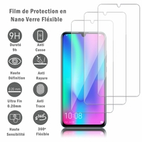 Huawei Honor 10 Lite 6.21" HRY-AL00/ HRY-AL00a/ HRY-TL00 (non compatible Huawei Honor 10 5.84"): 3 Films Protection d'écran en Verre Nano Fléxible, Dureté 9H Inrayable Incassable Invisible Ultra Résistant