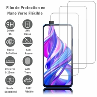 Huawei Honor 9X/ 9X Pro/ 9X Premium 6.59" (non compatible Honor 9/ 9 Premium 5.15"): 3 Films Protection d'écran en Verre Nano Fléxible, Dureté 9H Inrayable Incassable Invisible Ultra Résistant
