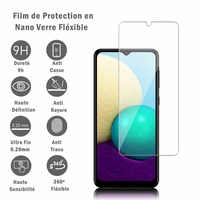 Samsung Galaxy A02 6.5" SM-A022F A022F/DS A022M A022M/DS (non compatible Galaxy A02S): 1 Film Protection d'écran en Verre Nano Fléxible, Dureté 9H Inrayable Incassable Invisible Ultra Résistant