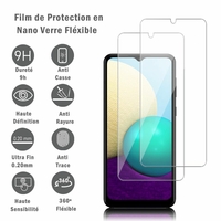 Samsung Galaxy A02 6.5" SM-A022F A022F/DS A022M A022M/DS (non compatible Galaxy A02S): 2 Films Protection d'écran en Verre Nano Fléxible, Dureté 9H Inrayable Incassable Invisible Ultra Résistant