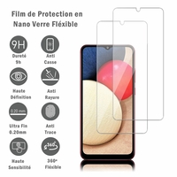 Samsung Galaxy A02S 6.5" SM-A025F A025F/DS A025G A025G/DS A025M A025M/DS (non compatible Galaxy A02): 2 Films Protection d'écran en Verre Nano Fléxible, Dureté 9H Inrayable Incassable Invisible Ultra Résistant