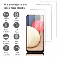 Samsung Galaxy A02S 6.5" SM-A025F A025F/DS A025G A025G/DS A025M A025M/DS (non compatible Galaxy A02): 3 Films Protection d'écran en Verre Nano Fléxible, Dureté 9H Inrayable Incassable Invisible Ultra Résistant