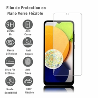 Samsung Galaxy A03 6.5" (non compatible Galaxy A03S/ A03 Core): 1 Film Protection d'écran en Verre Nano Fléxible, Dureté 9H Inrayable Incassable Invisible Ultra Résistant