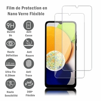Samsung Galaxy A03 6.5" (non compatible Galaxy A03S/ A03 Core): 2 Films Protection d'écran en Verre Nano Fléxible, Dureté 9H Inrayable Incassable Invisible Ultra Résistant