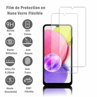 Samsung Galaxy A03S 6.5" SM-A037F SM-A037M SM-A037F/DS SM-A037M/DS SM-A037G/DSN: 2 Films Protection d'écran en Verre Nano Fléxible, Dureté 9H Inrayable Incassable Invisible Ultra Résistant