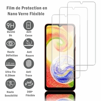 Samsung Galaxy A04 6.5" SM-A045F SM-A045M SM-A045F/DS SM-A045M/DS (non compatible avec Galaxy A04S): 3 Films Protection d'écran en Verre Nano Fléxible, Dureté 9H Inrayable Incassable Invisible Ultra Résistant