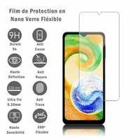 Samsung Galaxy A04S 6.5" SM-A047F SM-A047M SM-A047F/DS SM-A047F/DSN SM-A047M/DS (non compatible avec Galaxy A04): 1 Film Protection d'écran en Verre Nano Fléxible, Dureté 9H Inrayable Incassable Invisible Ultra Résistant