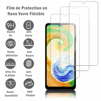 Samsung Galaxy A04S 6.5" SM-A047F SM-A047M SM-A047F/DS SM-A047F/DSN SM-A047M/DS (non compatible avec Galaxy A04): 3 Films Protection d'écran en Verre Nano Fléxible, Dureté 9H Inrayable Incassable Invisible Ultra Résistant
