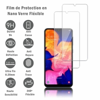 Samsung Galaxy A10 6.2" SM-A105F/ A105F/DS [Les Dimensions EXACTES du telephone: 155.6 x 75.6 x 7.9 mm]: 2 Films Protection d'écran en Verre Nano Fléxible, Dureté 9H Inrayable Incassable Invisible Ultra Résistant