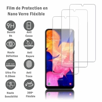 Samsung Galaxy A10 6.2" SM-A105F/ A105F/DS [Les Dimensions EXACTES du telephone: 155.6 x 75.6 x 7.9 mm]: 3 Films Protection d'écran en Verre Nano Fléxible, Dureté 9H Inrayable Incassable Invisible Ultra Résistant