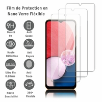 Samsung Galaxy A13 LTE 4G 6.6" SM-A135F SM-A135M (non compatible avec Galaxy A13 5G 6.5"): 3 Films Protection d'écran en Verre Nano Fléxible, Dureté 9H Inrayable Incassable Invisible Ultra Résistant