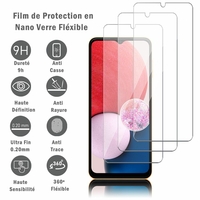 Samsung Galaxy A13 (SM-A137) 4G 6.6" SM-A137F (non compatible avec Galaxy A13 5G 6.5"): 3 Films Protection d'écran en Verre Nano Fléxible, Dureté 9H Inrayable Incassable Invisible Ultra Résistant