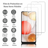 Samsung Galaxy A42 5G 6.6" SM-A426B SM-A426B/DS [Les Dimensions EXACTES du telephone: 164.4 x 75.9 x 8.6 mm]: 3 Films Protection d'écran en Verre Nano Fléxible, Dureté 9H Inrayable Incassable Invisible Ultra Résistant