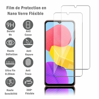 Samsung Galaxy M13 6.6" [Dimensions du téléphone: 165.4 x 76.9 x 8.4 mm]: 2 Films Protection d'écran en Verre Nano Fléxible, Dureté 9H Inrayable Incassable Invisible Ultra Résistant