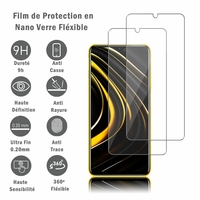 Xiaomi Poco M3 6.53" M2010J19CG M2010J19CT [Les Dimensions EXACTES du telephone: 162.3 x 77.3 x 9.6 mm]: 2 Films Protection d'écran en Verre Nano Fléxible, Dureté 9H Inrayable Incassable Invisible Ultra Résistant