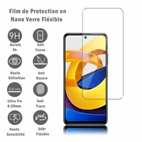 Xiaomi Poco M4 Pro 5G 6.6" 21091116AG MZB0BGVIN: 1 Film Protection d'écran en Verre Nano Fléxible, Dureté 9H Inrayable Incassable Invisible Ultra Résistant