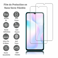 Xiaomi Redmi 9A 6.53" M2006C3LG (non compatible Xiaomi Redmi 9/ 9C) [Les Dimensions EXACTES du telephone: 164.9 x 77.1 x 9 mm]: 2 Films Protection d'écran en Verre Nano Fléxible, Dureté 9H Inrayable Incassable Invisible Ultra Résistant