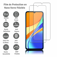 Xiaomi Redmi 9C/ 9C NFC/ Redmi 9 (India) 6.53" M2006C3MG (non compatible Xiaomi Redmi 9/ 9A): 2 Films Protection d'écran en Verre Nano Fléxible, Dureté 9H Inrayable Incassable Invisible Ultra Résistant