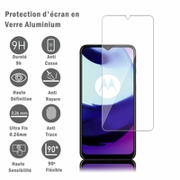 Motorola Moto E20 6.5" XT2155 XT2155-1 XT2155-3: 1 Film Protection d'écran en verre d'aluminium super résistant 9H, définition HD, anti-rayures, anti-empreintes digitales