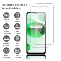 Realme C35 6.6" RMX3511 [Les Dimensions EXACTES du telephone: 164.4 x 75.6 x 8.1 mm]: 2 Films Protection d'écran en verre d'aluminium super résistant 9H, définition HD, anti-rayures, anti-empreintes digitales