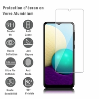 Samsung Galaxy A02 6.5" SM-A022F A022F/DS A022M A022M/DS (non compatible Galaxy A02S): 1 Film Protection d'écran en verre d'aluminium super résistant 9H, définition HD, anti-rayures, anti-empreintes digitales