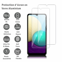 Samsung Galaxy A02 6.5" SM-A022F A022F/DS A022M A022M/DS (non compatible Galaxy A02S): 2 Films Protection d'écran en verre d'aluminium super résistant 9H, définition HD, anti-rayures, anti-empreintes digitales