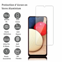 Samsung Galaxy A02S 6.5" SM-A025F A025F/DS A025G A025G/DS A025M A025M/DS (non compatible Galaxy A02): 1 Film Protection d'écran en verre d'aluminium super résistant 9H, définition HD, anti-rayures, anti-empreintes digitales