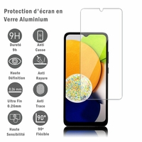 Samsung Galaxy A03 6.5" (non compatible Galaxy A03S/ A03 Core): 1 Film Protection d'écran en verre d'aluminium super résistant 9H, définition HD, anti-rayures, anti-empreintes digitales