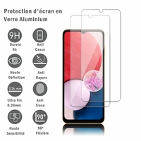 Samsung Galaxy A13 LTE 4G 6.6" SM-A135F SM-A135M (non compatible avec Galaxy A13 5G 6.5"): 2 Films Protection d'écran en verre d'aluminium super résistant 9H, définition HD, anti-rayures, anti-empreintes digitales