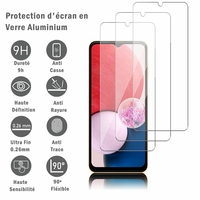 Samsung Galaxy A13 (SM-A137) 4G 6.6" SM-A137F (non compatible avec Galaxy A13 5G 6.5"): 3 Films Protection d'écran en verre d'aluminium super résistant 9H, définition HD, anti-rayures, anti-empreintes digitales
